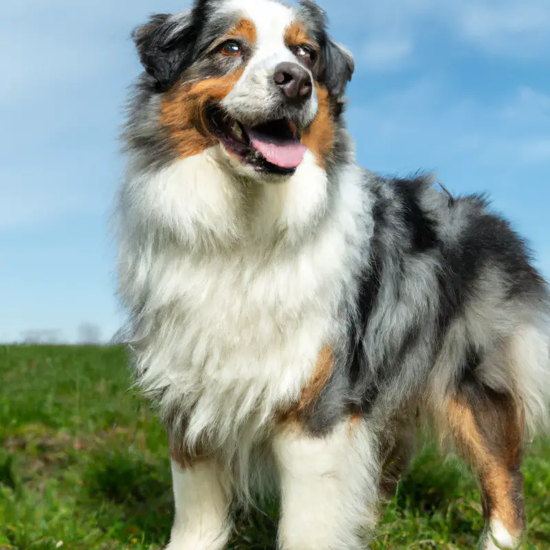 Australian Shepherd playing indoors