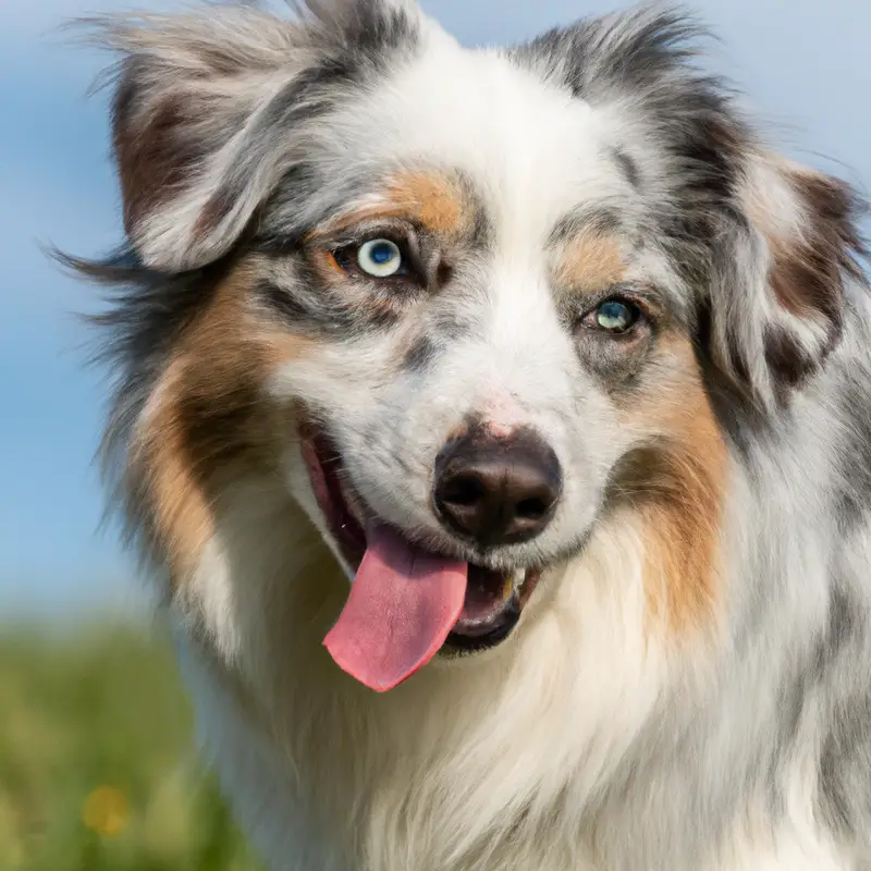 Australian Shepherd search & rescue dog in city