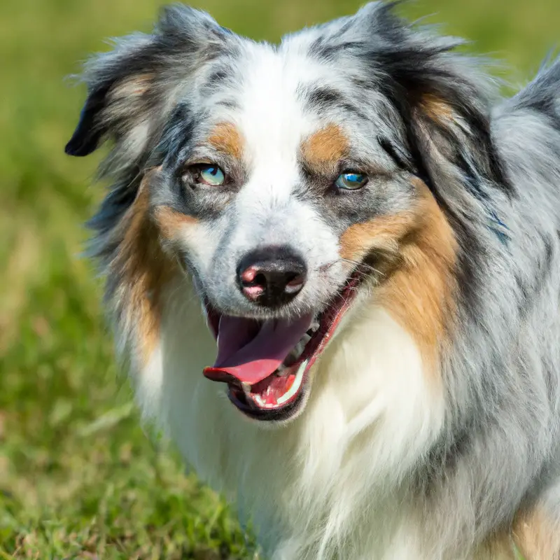 Australian Shepherd sledding