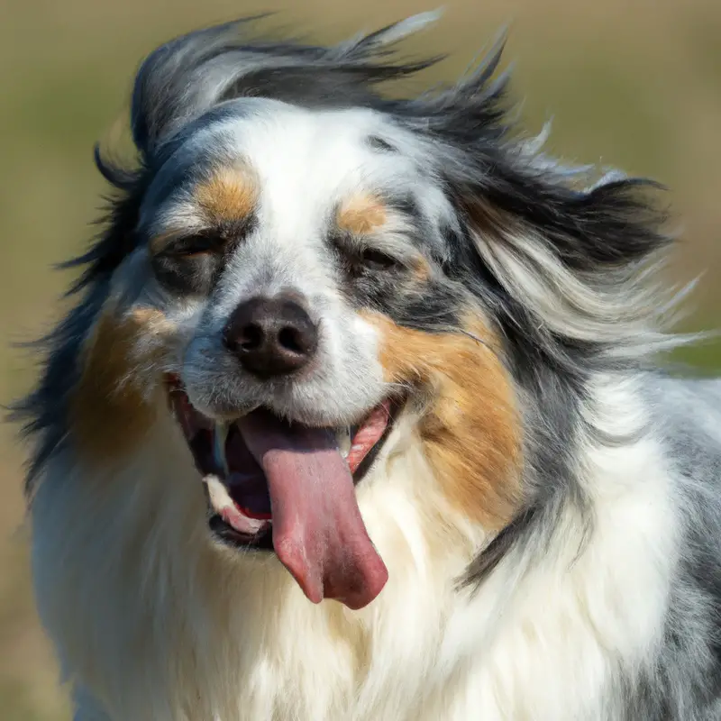 Australian Shepherd sniffing