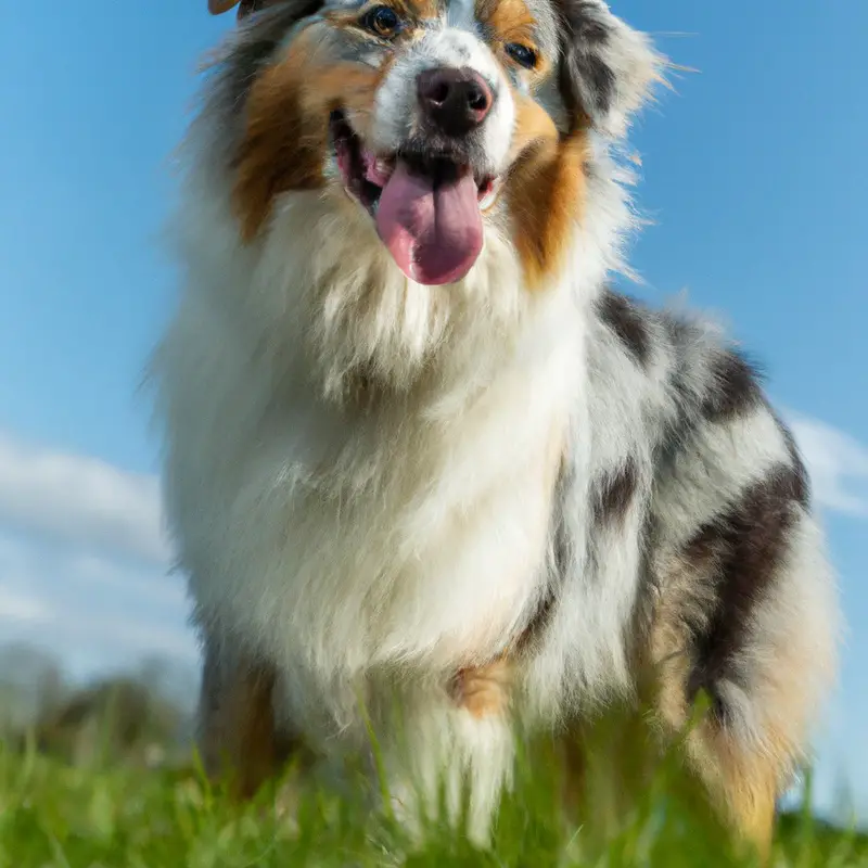 Australian Shepherd wagging tail