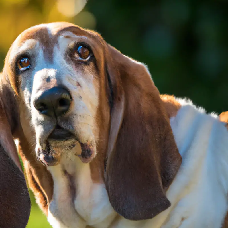 Basset Hound Herding Alt Text: Focused Basset Hound