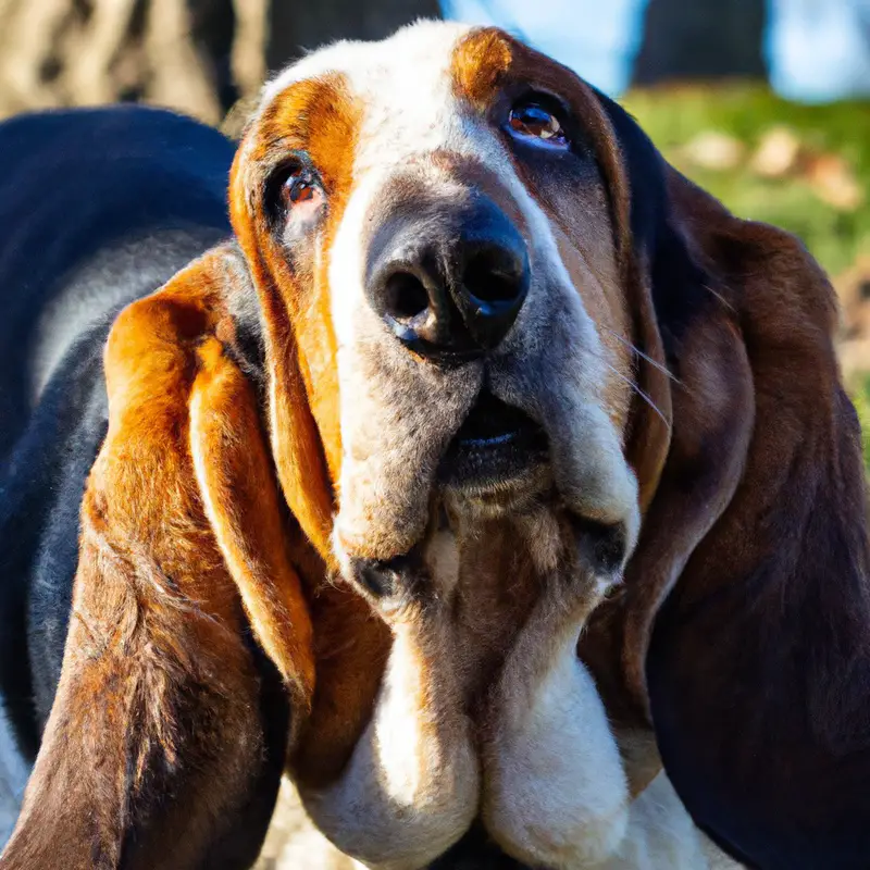 Basset Hound cave search.