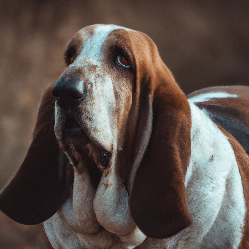 Basset Hound conducting cadaver scent search.