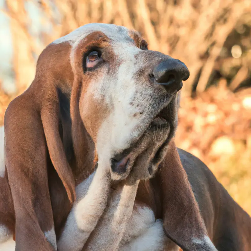 Basset Hound doing tricks.