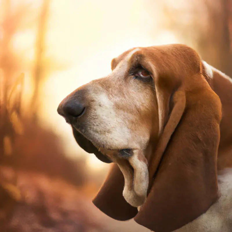 Basset Hound exercising.