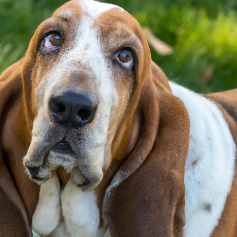 Basset Hound posing adorably