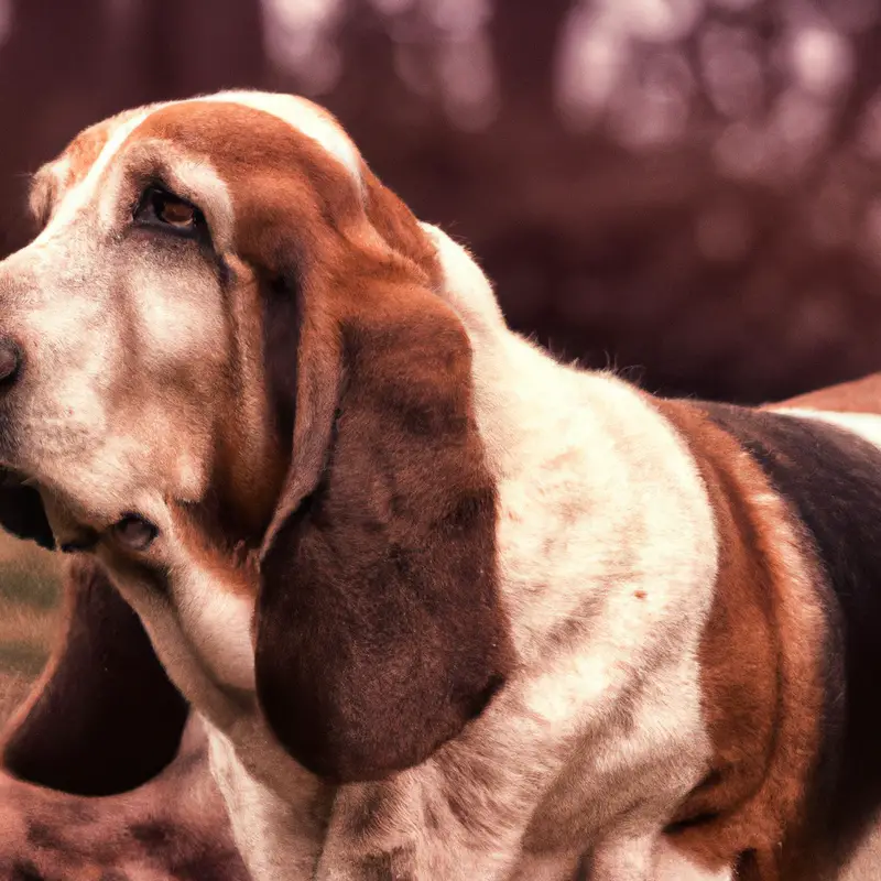 Basset Hound resting.