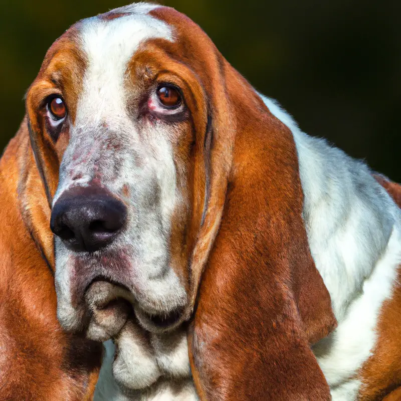 Basset Hound sitting obediently