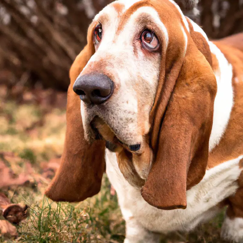 Basset Hound swimming confidently.