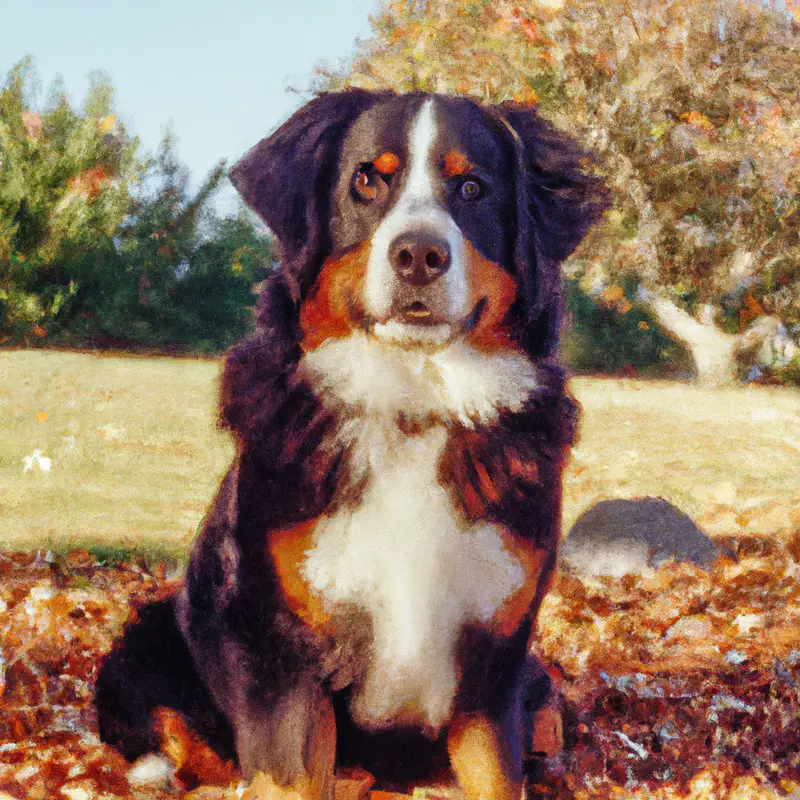 Bernese Mountain Dog calm feeding