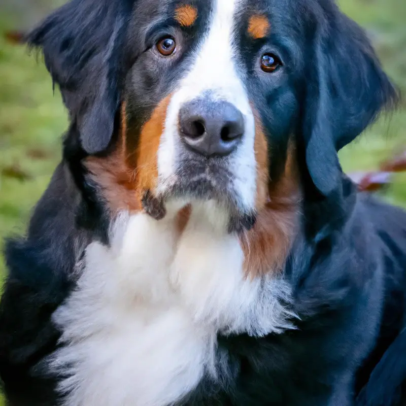Bernese Mountain Dog in obedience training.