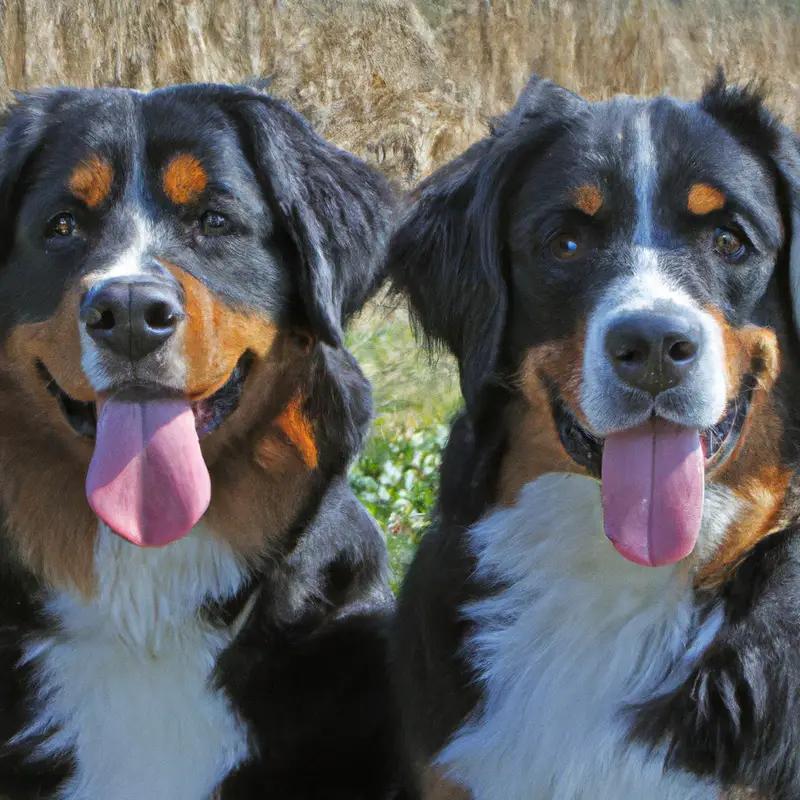 Bernese Mountain Dog on grass.