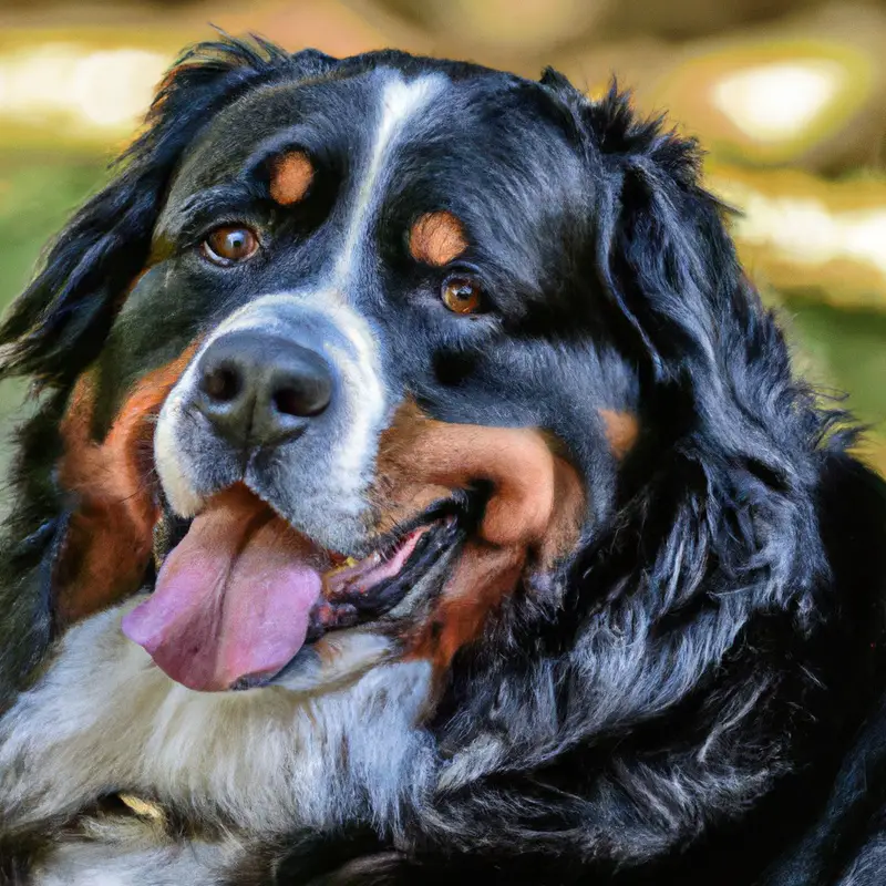 Bernese Mountain Dog playing in snow.