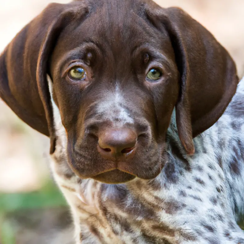 Calm German Shorthaired Pointer with firework anxiety.