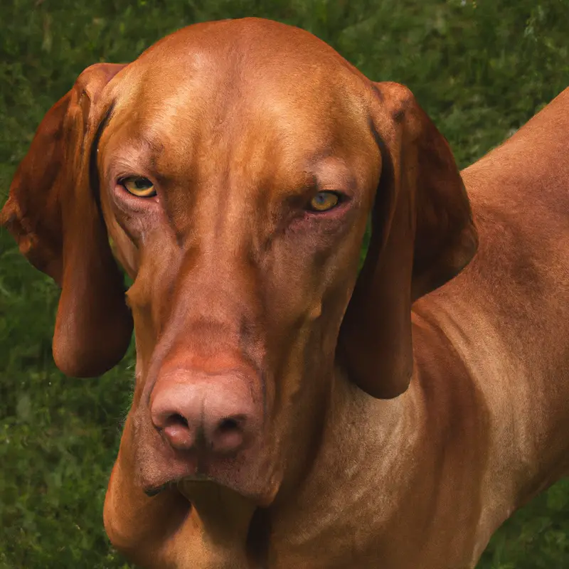 Calm Vizsla during grooming.