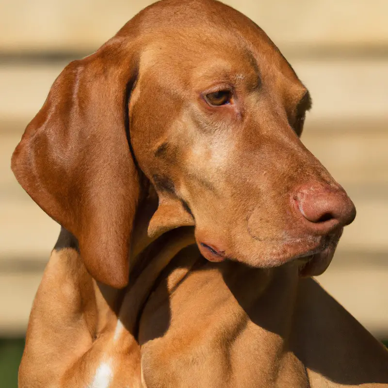 Calm Vizsla during grooming