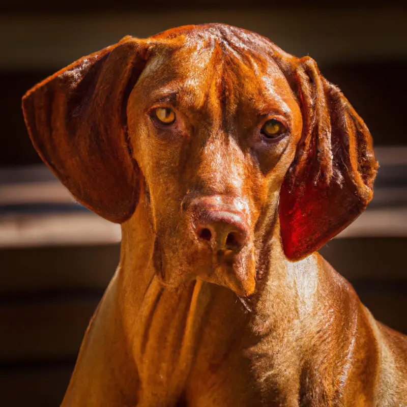 Calm Vizsla greeting.