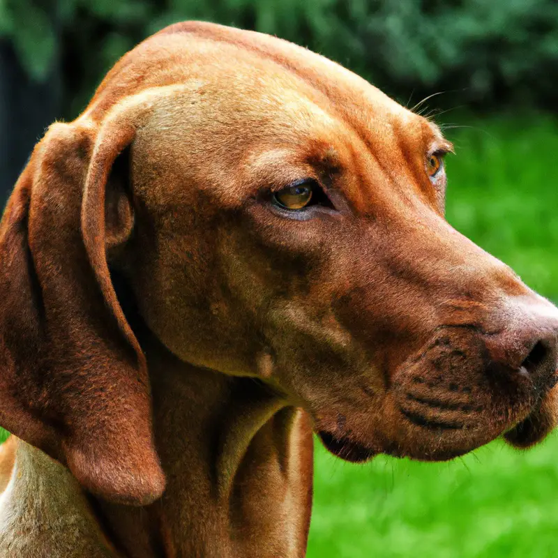 Calm Vizsla vet visit.