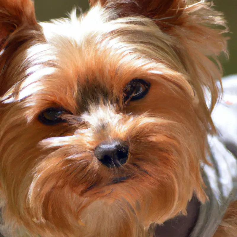 Calm Yorkie during thunderstorm.