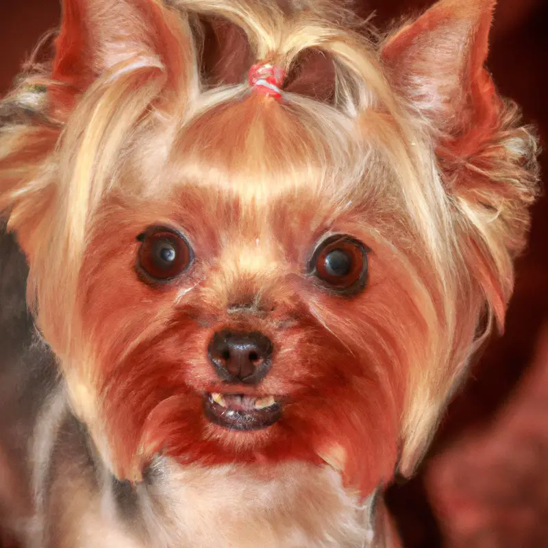 Calm Yorkshire Terrier during a thunderstorm.