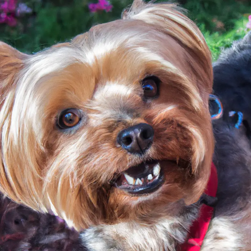 Calm Yorkshire Terrier in car.