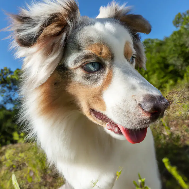 Curious Australian Shepherd.