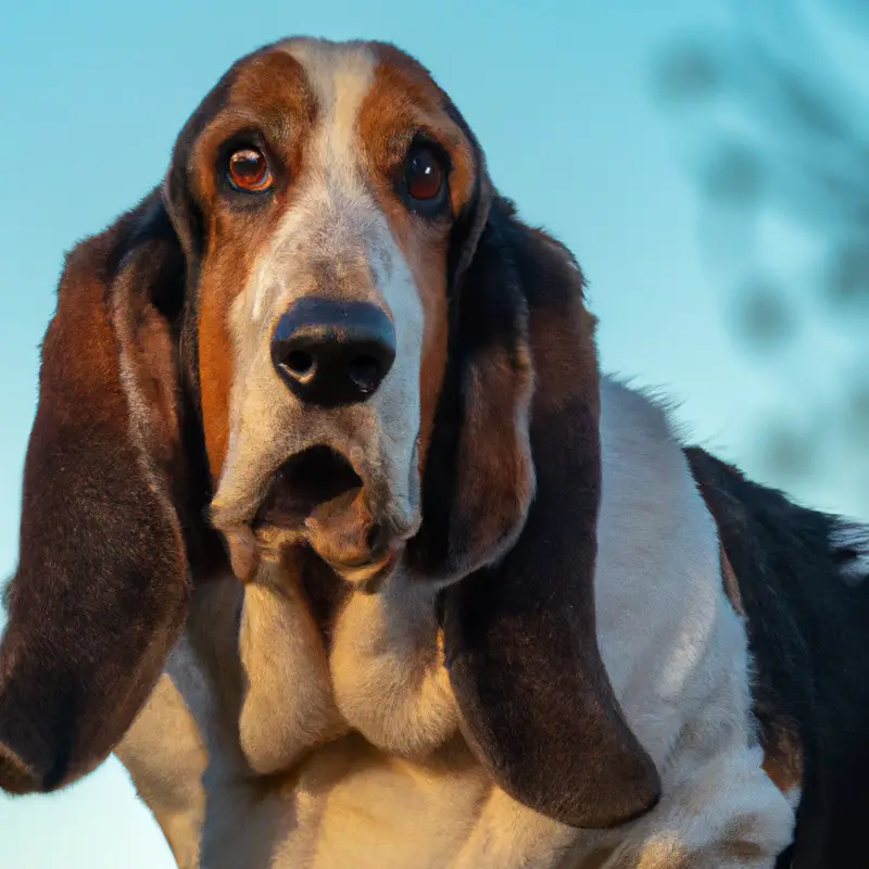 Curious Basset Hound.