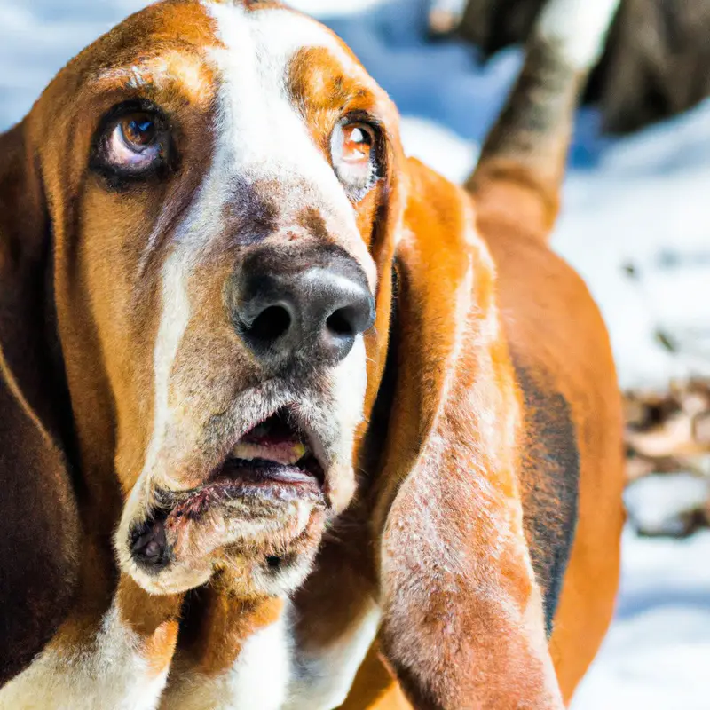 Cute Basset Hound resting.