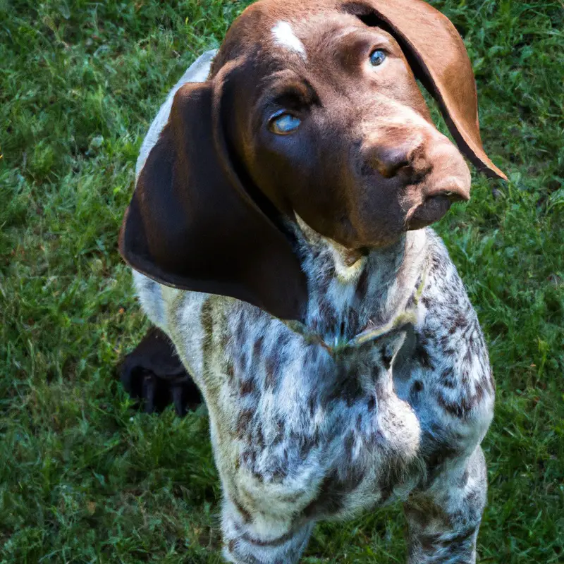 Cute GSP Puppy in Crate