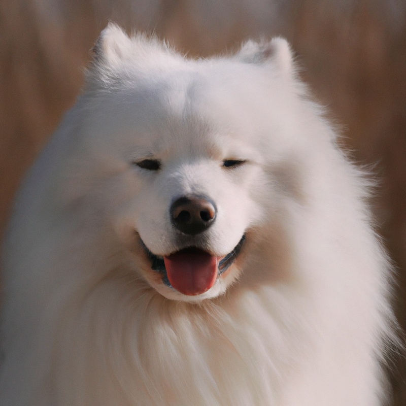 Cute Samoyed Dog Smiling