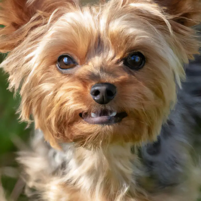 Cute Yorkie exploring.