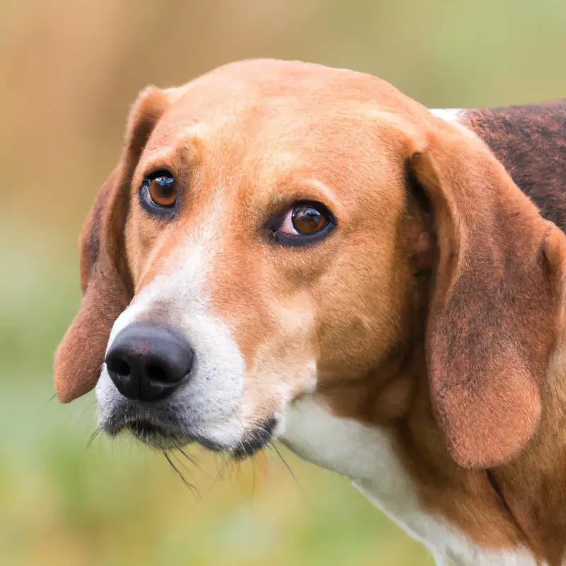 Energetic Foxhound jumping gracefully.