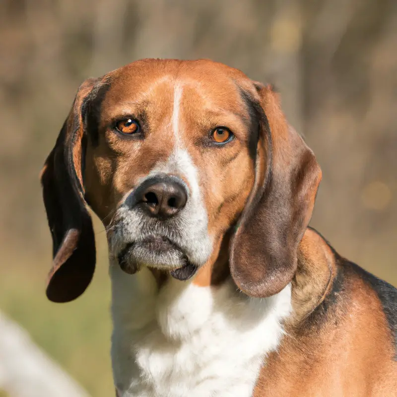 Energetic Foxhound jumping.