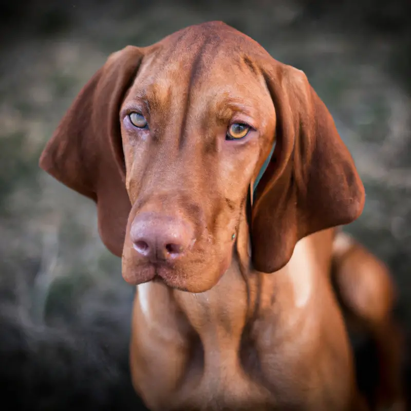 Energetic Vizsla running joyously