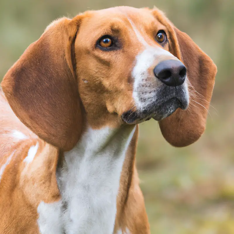 Energetic foxhound running.