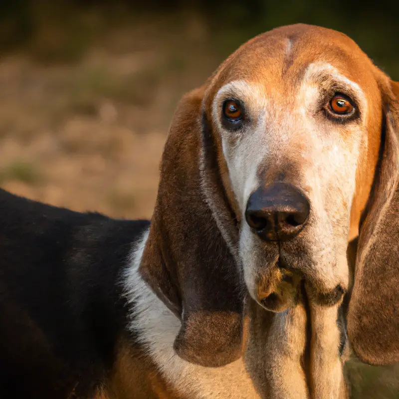 Energetic senior hound.