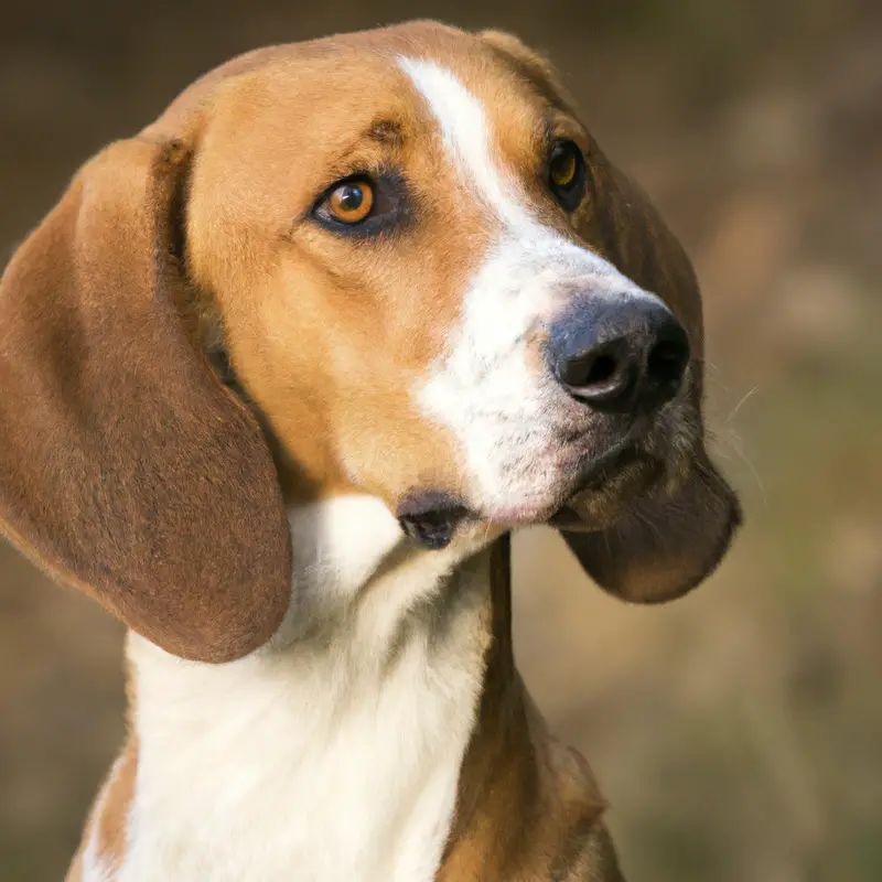 English Foxhound and friendly dog.