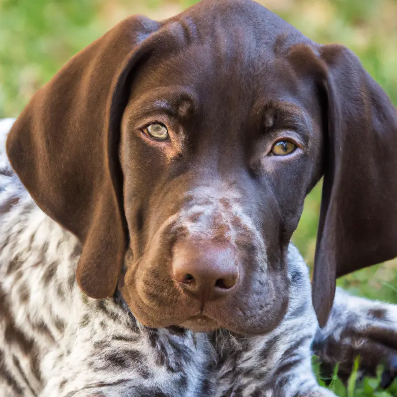 Fearful GSP Hidden Behind Owner