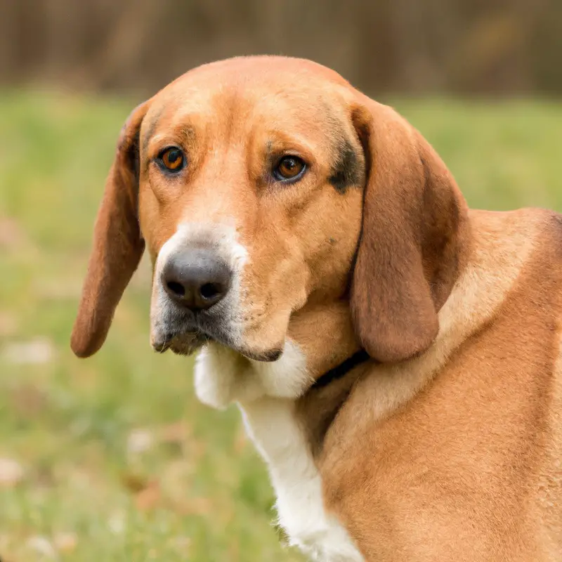 Four English Foxhounds grouped together.