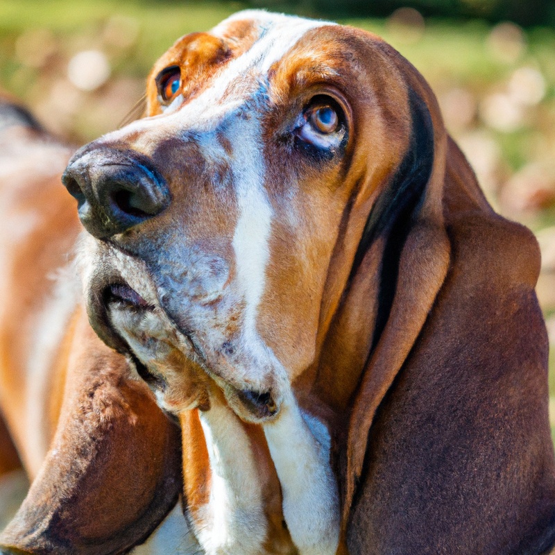 Friendly and relaxed Basset Hound.