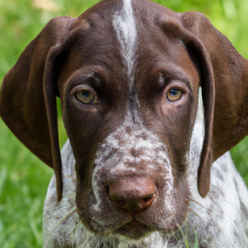German Shorthaired Pointer beside road.