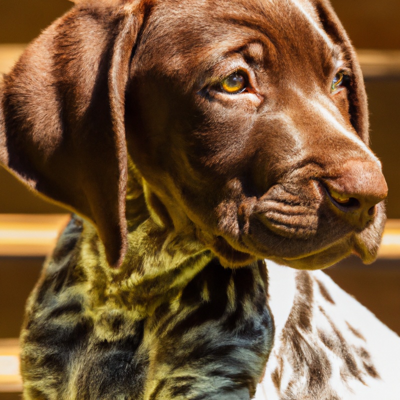 German Shorthaired Pointer chewing toy.