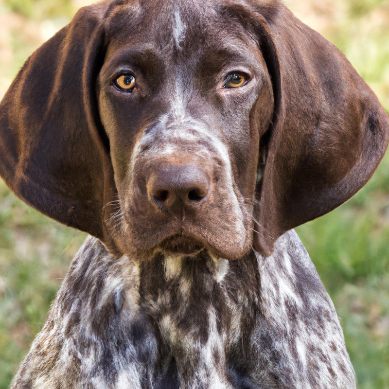German Shorthaired Pointer in car.