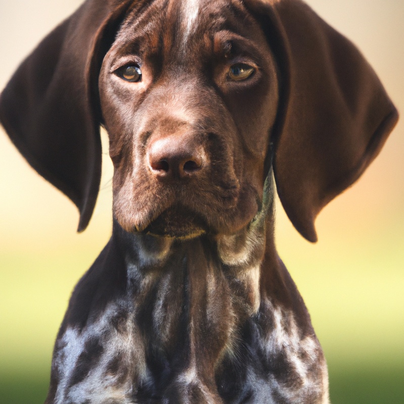 German Shorthaired Pointer in car.
