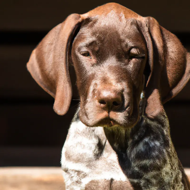 German Shorthaired Pointer in obedience trial.