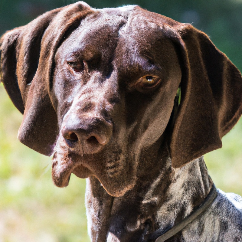 German Shorthaired Pointer obeying commands.