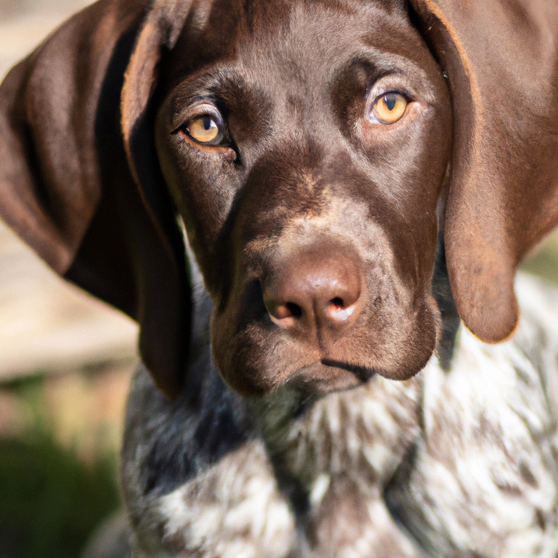 German Shorthaired Pointer on leash.