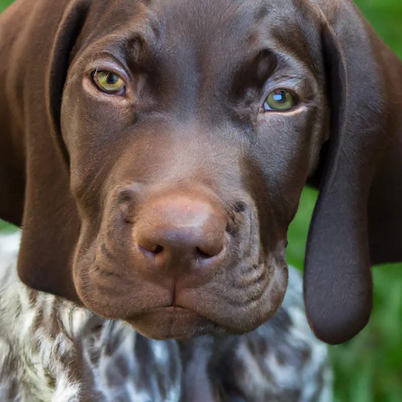 German Shorthaired Pointer panting in the sun.