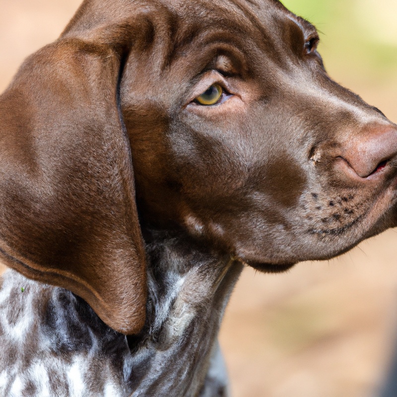 German Shorthaired Pointer performing rally obedience.